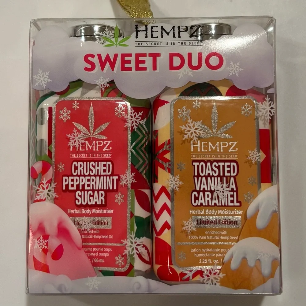 Hempz LE Crushed Peppermint Sugar & Toasted Vanilla Caramel moisturizer set /NEW - Picture 1 of 1